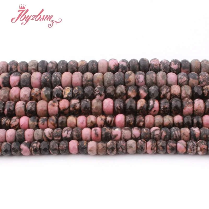 

3x6,5x8mm Smooth Faceted Frost Heishi Rondelle Multicolor Rhodonite Natural Stone Spacer Bead For Jewelry Making 15"FreeShipping