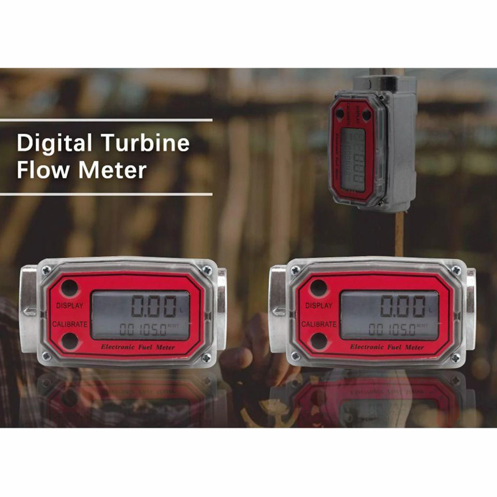 

Digital LCD Display Compact Turbine Flow Meter Digital Fuel Flowmeter Flow Meter Fitting for Diesel Kerosene Gasoline Durable