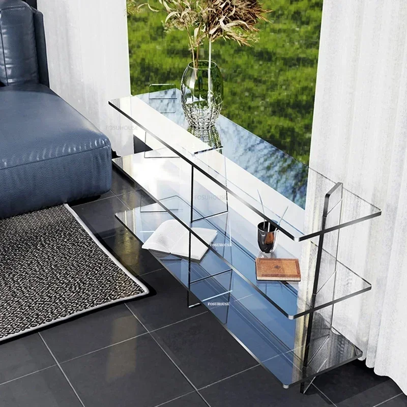 Роскошные акриловые консольные столы напольная стойка для хранения