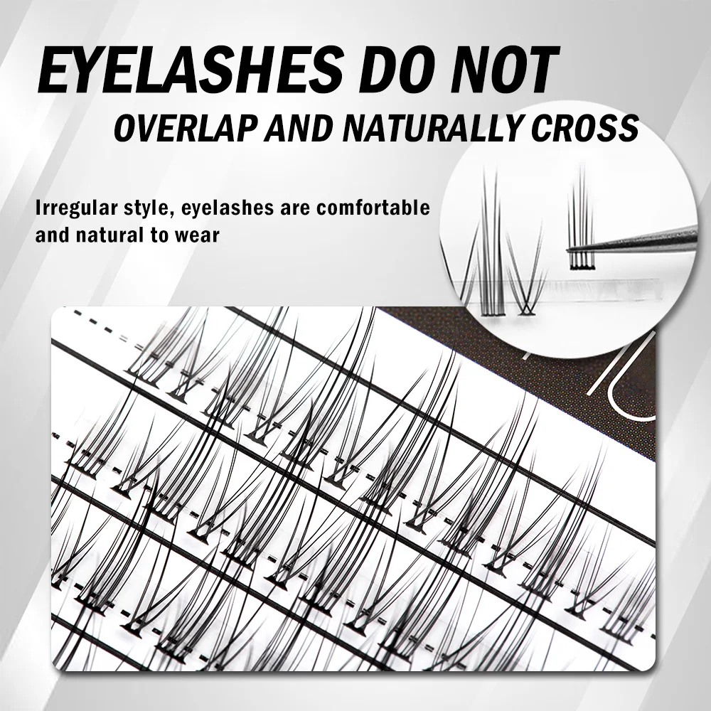 ETVITE Манга Настраиваемые Накладные Ресницы Ручной Работы Смешанные Длинные
