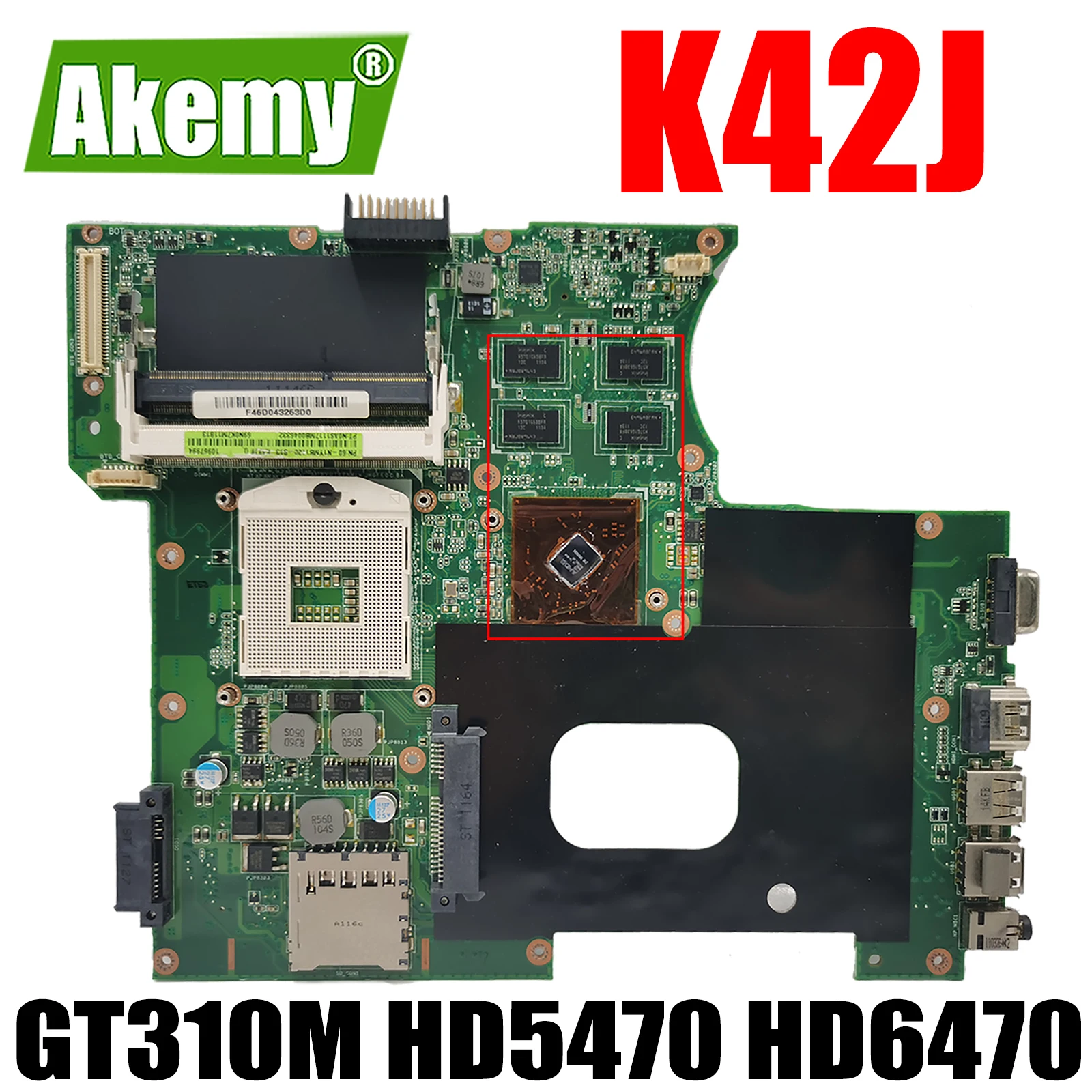 

K42J for ASUS K42JC K42JR K42JY K42JZ K42JE X42J A42J K42J A40J Laptop motherboard mainboard GT310M HD5470 HD6470 GPU