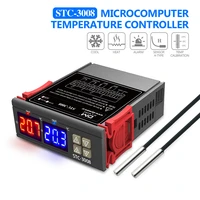 stc 3008 dual digital temperature controller two relay output dc 12v24v ac 220v thermoregulator thermostat with heater cooler