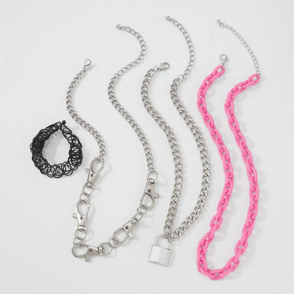 

Стильное ожерелье из сплава с крупными геометрическими фигурами, Женское Ожерелье-цепочка с бусинами для повседневной носки