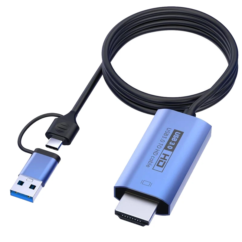 

3 In 1 USB 3.0 To HDMI-Compatible Cable Converter Dock 1080P HD Multi Display Converter Splitter For Windows 7/8/10