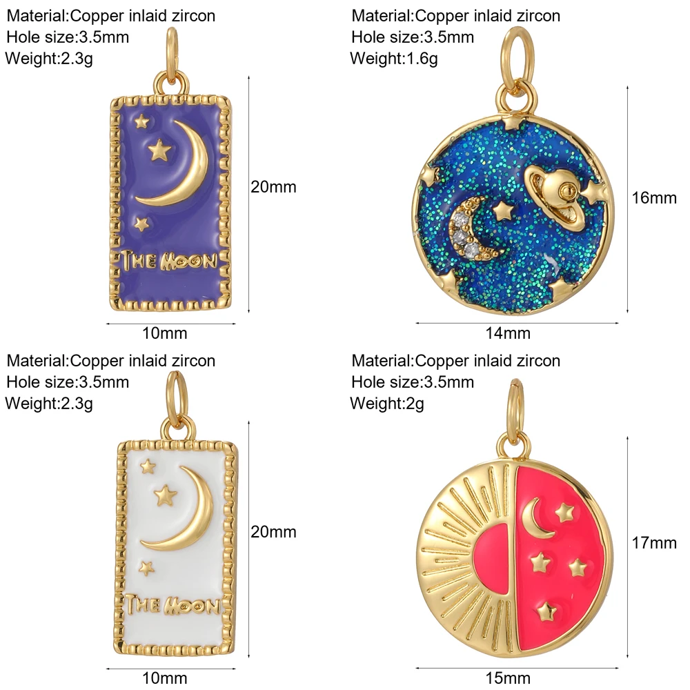 Кубический цирконий подвески в виде солнца и луны для ювелирных изделий кулон