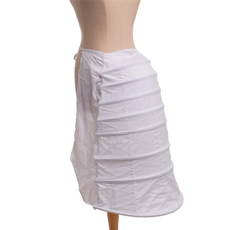 Victorian White Petticoat Underskirt Women Rococo Crinoline Cage Bustle Half Slip | Petticoats