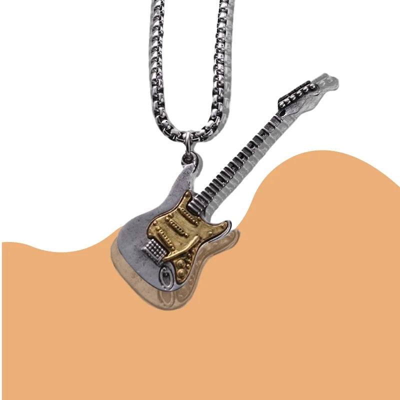 Ретро Панк Рок Музыка Гитара Ожерелье для Мужчин Женщин Готическая Личность