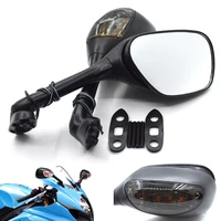 for suzuki gsxr600 gsxr 750 sv1000 k6 k7 k8 gsx r 1000 sv650 smoke lens motorcycle rearview side mirror led turn signal light