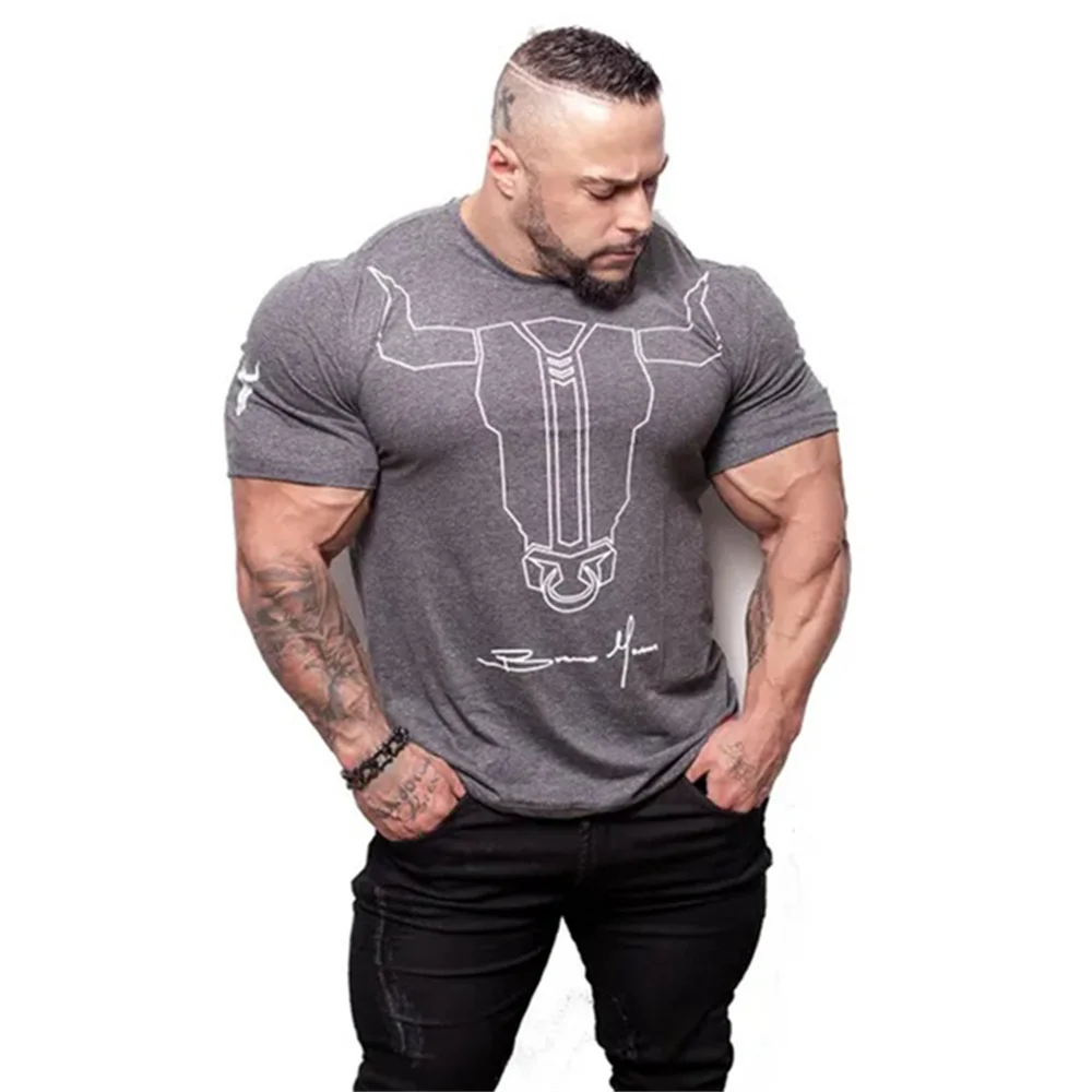 

Fitness Men's T-shirt Breathable Sports short sleeve fashion loose 3d top Quick drying clothing Summer men's T-shirt