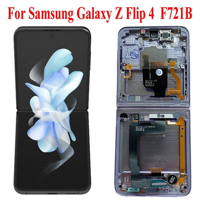 

Оригинальный дисплей для Samsung Galaxy Z Flip 4, ЖК-дисплей с сенсорным экраном и рамкой для телефона, дисплей F721N, дигитайзер в сборе, ремонт