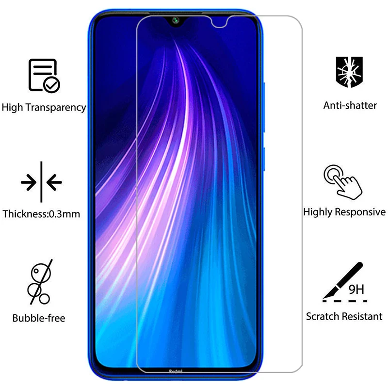 Чехол для xiaomi redmi note 8 защита экрана закаленное стекло на readmi note8 not not8 защитный