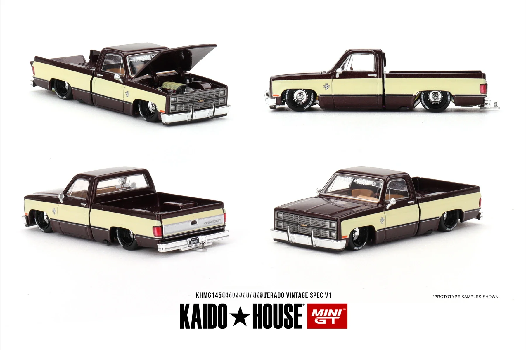 Kaido House + MINIGT 1:64 Chev rollet Silverado KAIDO Vintage Spec V1 Модель автомобиля