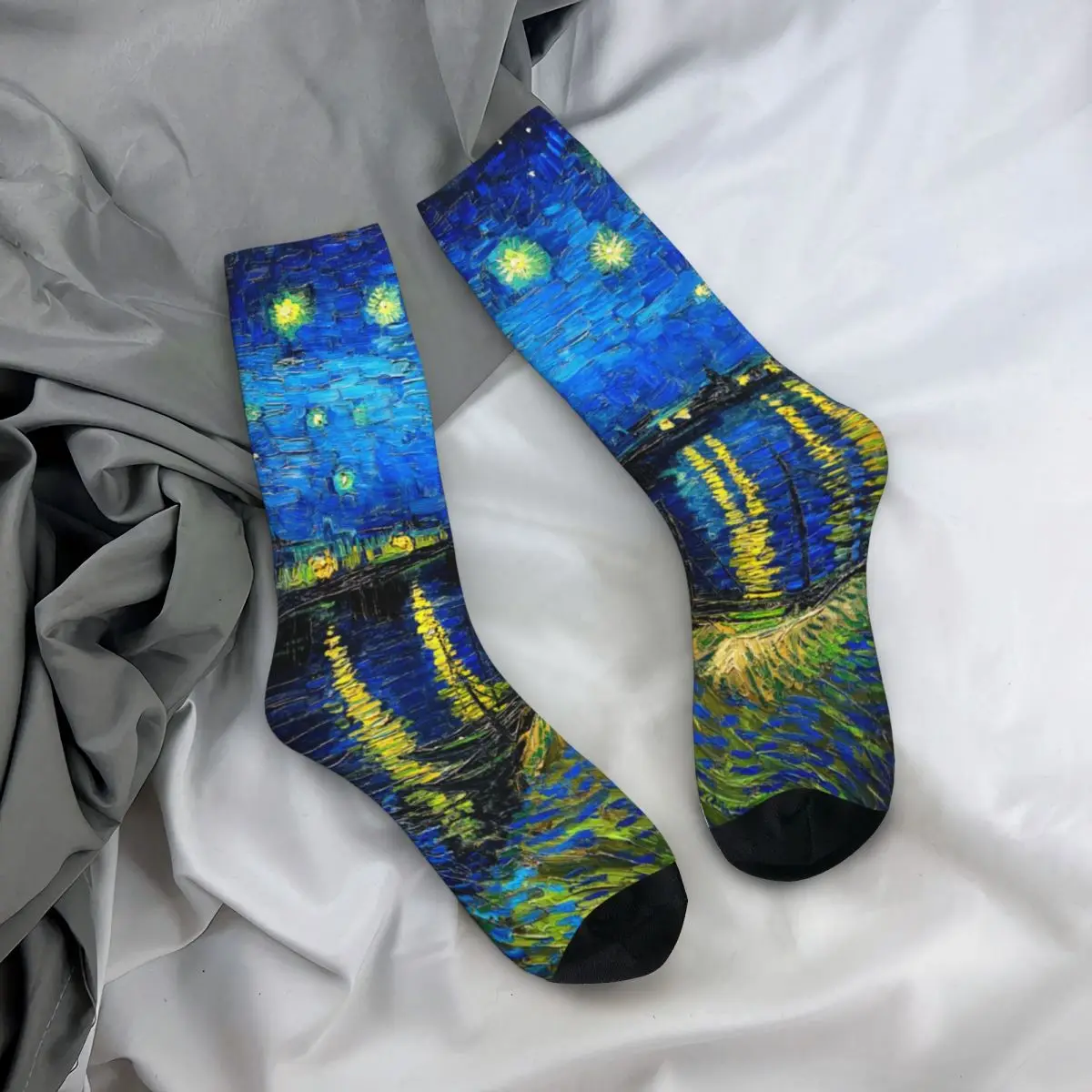 

Starry Night Socks Vincent Van Gogh Unisex Classic Mid Stockings Large Chemical Fiber Modern Street Socks