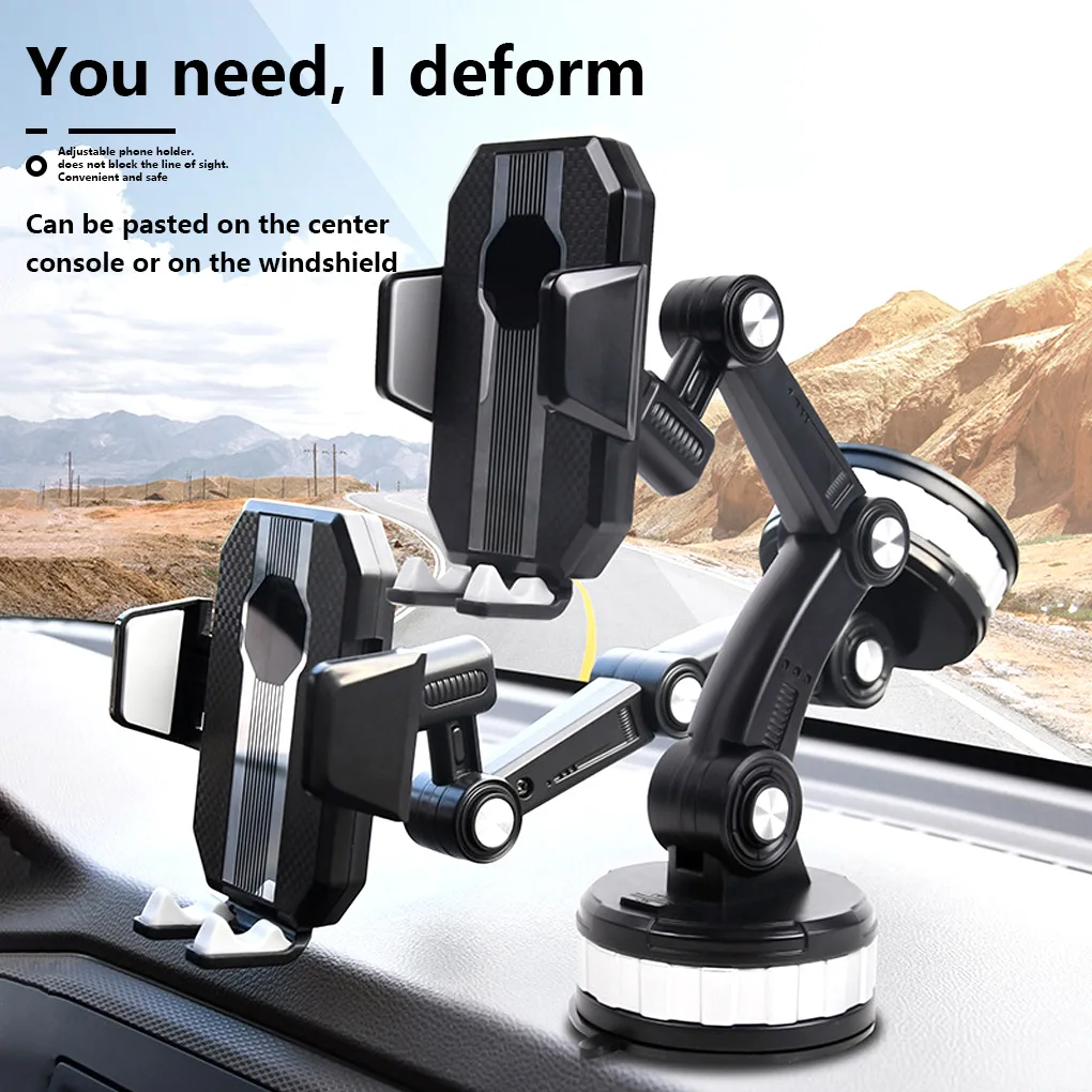 

Windscreen Phone Holder Folding Bracket Adjustable Suction Cup Stand