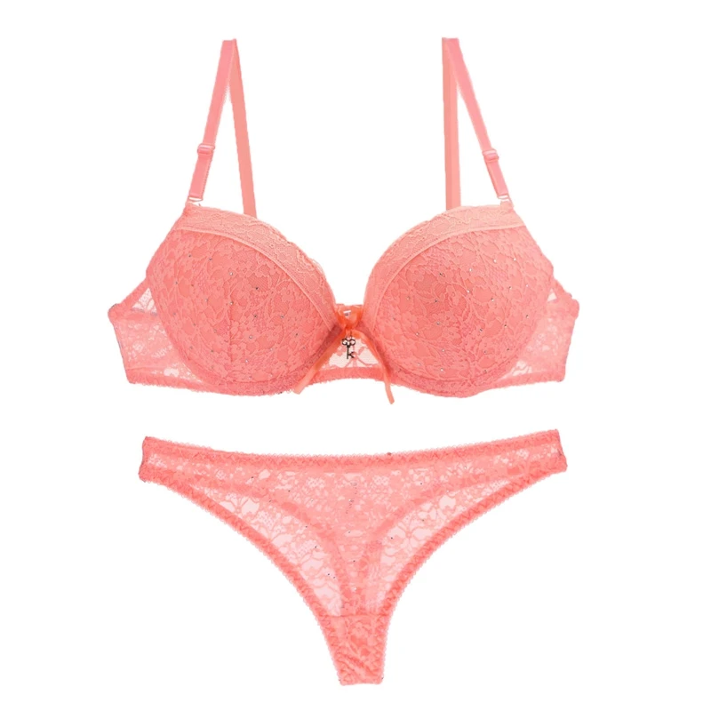 

Sexy Diamond Lace Bra Set Super Push Up Ladies Bra Underwear Women Set Bra and Panty Set Plus Size Bra