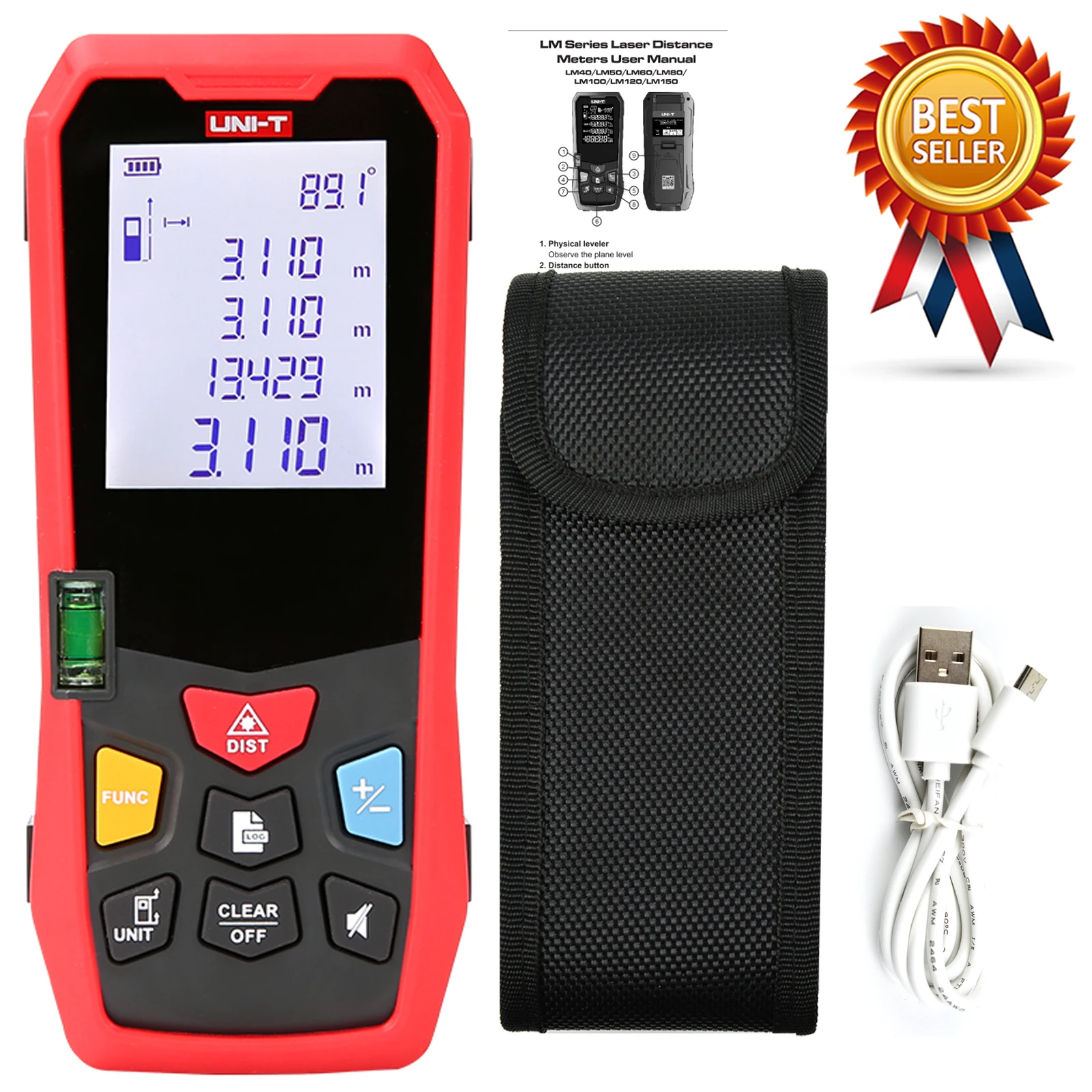 

UNI-T LM100 Laser Rangefinder Digital Jarak Laser Meter Laser Range Finder Tape Jarak Pengukur