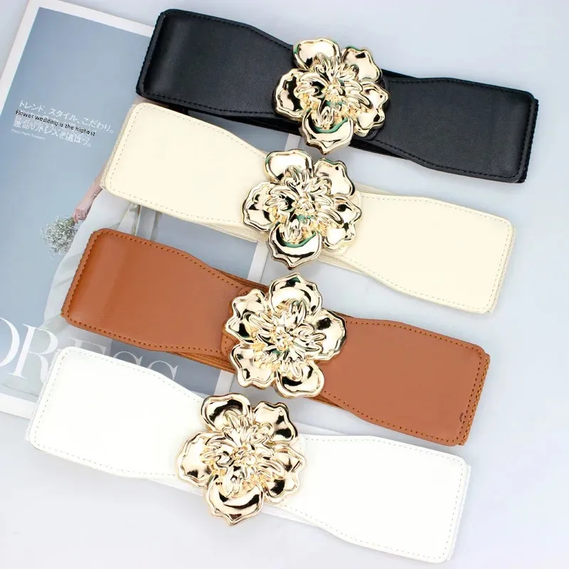 Широкий эластичный пояс с цветочным украшением для платья пальто пуховика