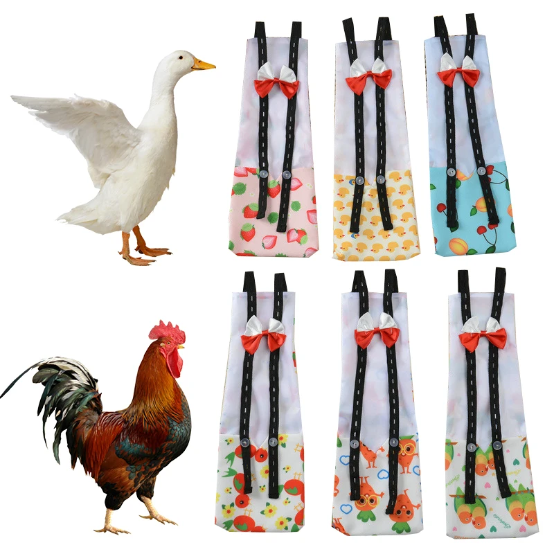 

Pet Supplies Duck Diapers Goose Flight Suits Washable Nappy With Elastic Band Bowknot Design Cute Chicken Physiological Pants