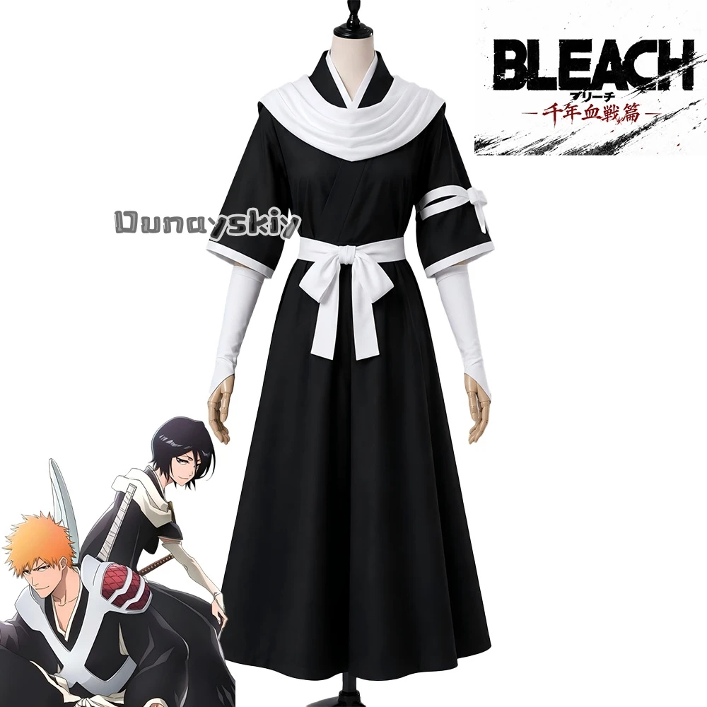 Фото ​ ​ Кучики Рукия ​   Косплей-костюм, парик, униформа, наряд персонажа, костюм для Хэллоуина, ролевой костюм для карнавала, вечеринки, «Тысячелетняя кровавая война». №2