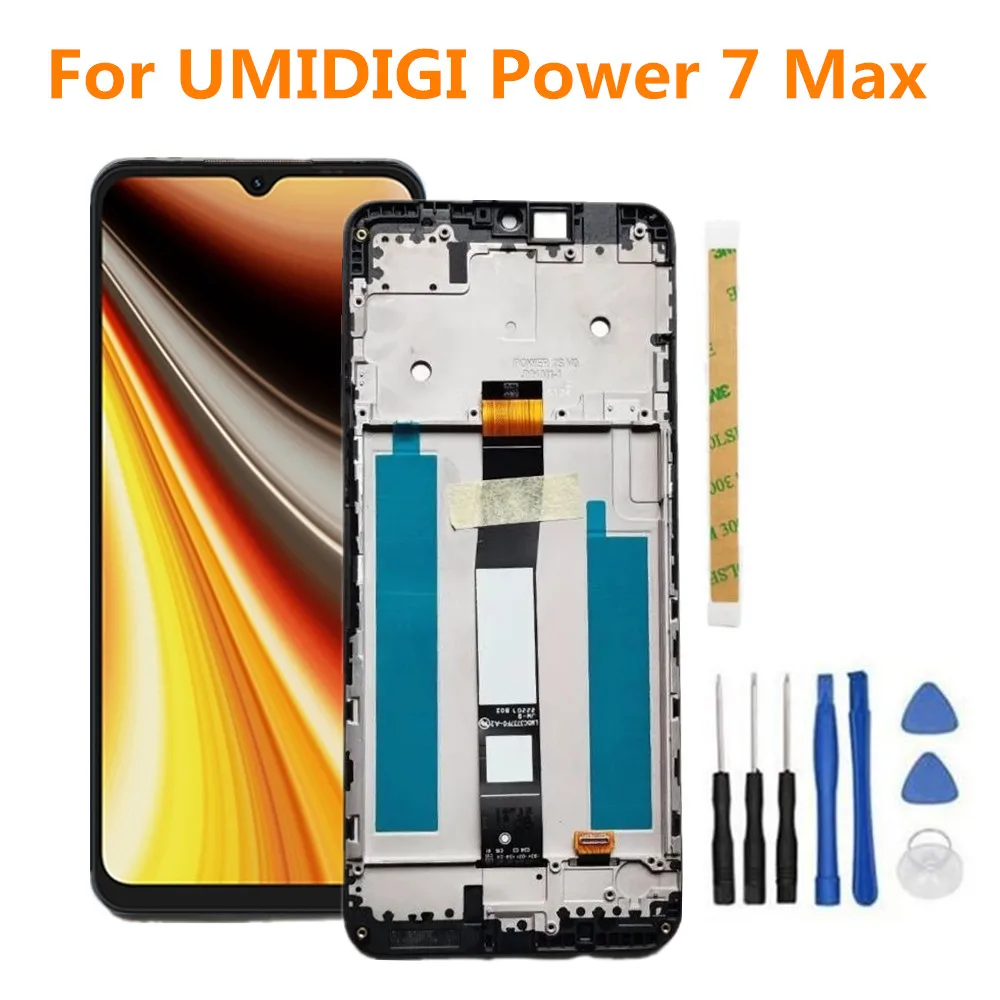 New Original LCD Display Assembly Digitizer For UMIDIGI POWER 7 MAX Cell Phone Touch Screen Panel With Housings Frame Repair