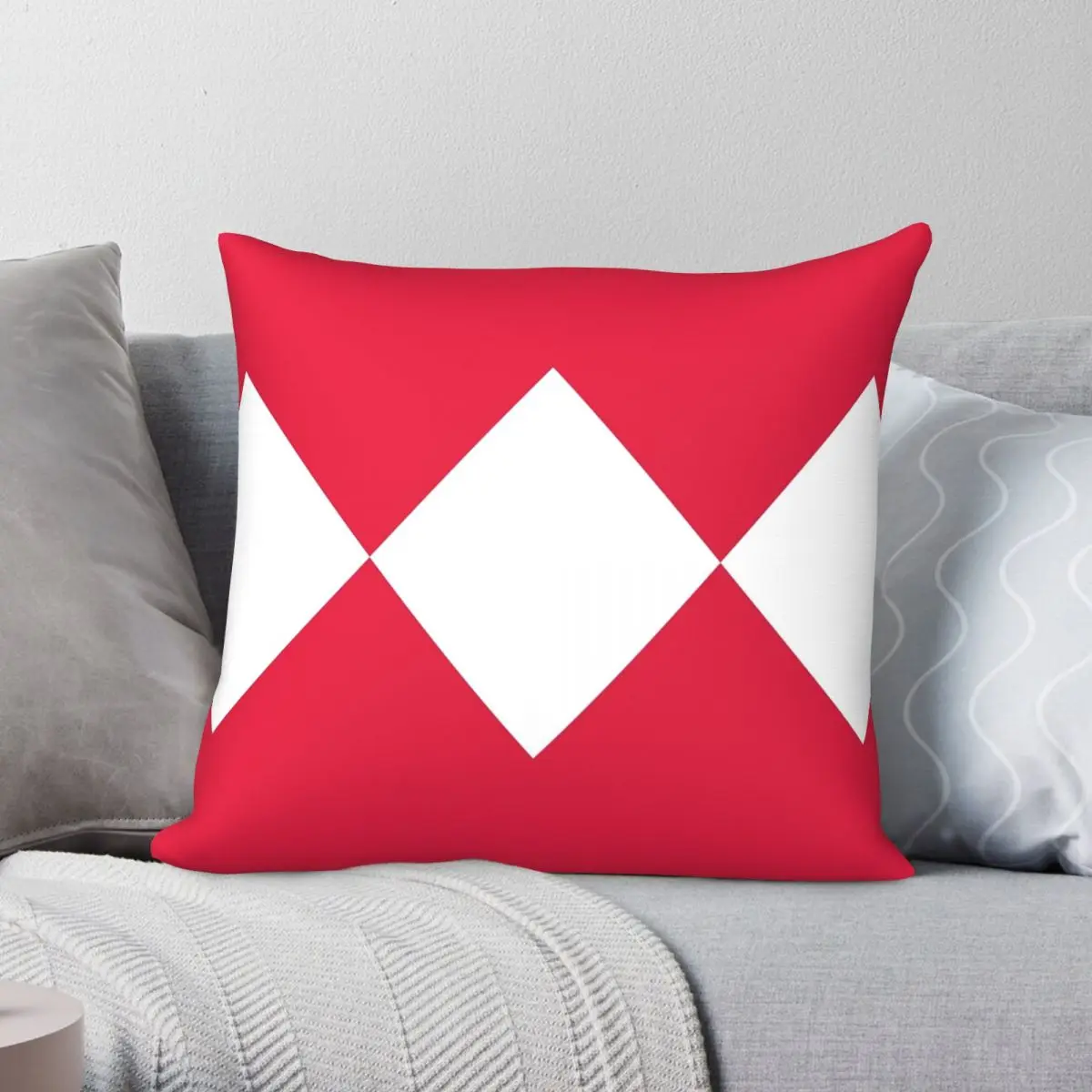 

Квадратная подушка Red Ranger, искусственная подушка из полиэстера, льняной бархата с принтом, Декоративная Подушка на молнии, чехол