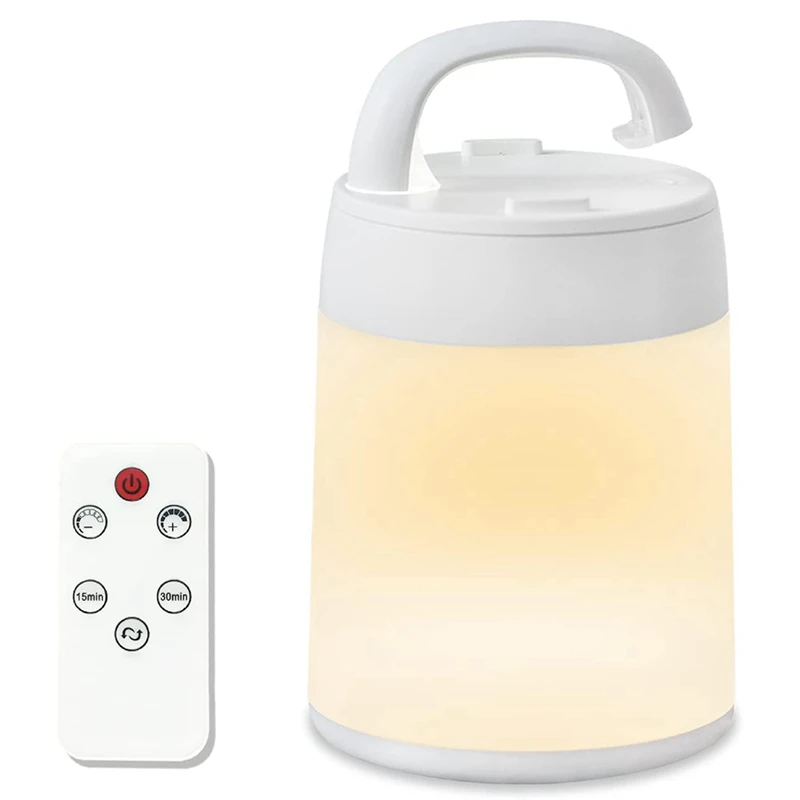 

LED Bedside Lamp Dimmable 3 Light Colors Changeable Press With Remote Control Automatically Switch Off Night Light