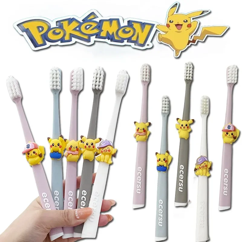 Зубная щетка с мягкой щетиной Покемон Пикачу мультяшное аниме окружающая