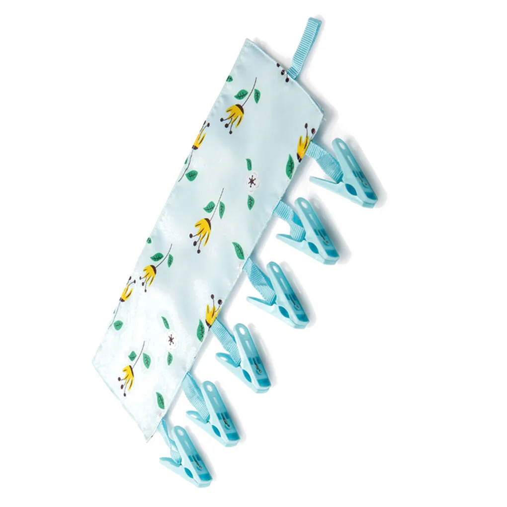 

PP Clips Polyester Cloth Rack Clothes Socks Shirts Travel Portable Folding Hanging Laundry Drying Hanger