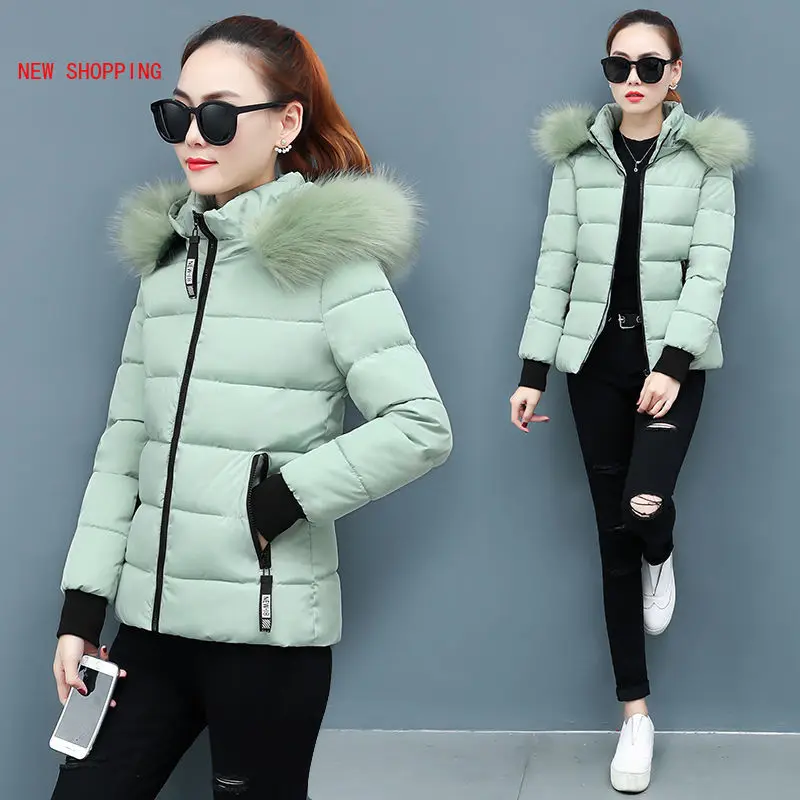 2023 New Winter Parkas Women Jacket Fur Collar Hooded Basic Coat Thicken Female Jacket Warm Cotton Padded Outwear Plus Size 4XL