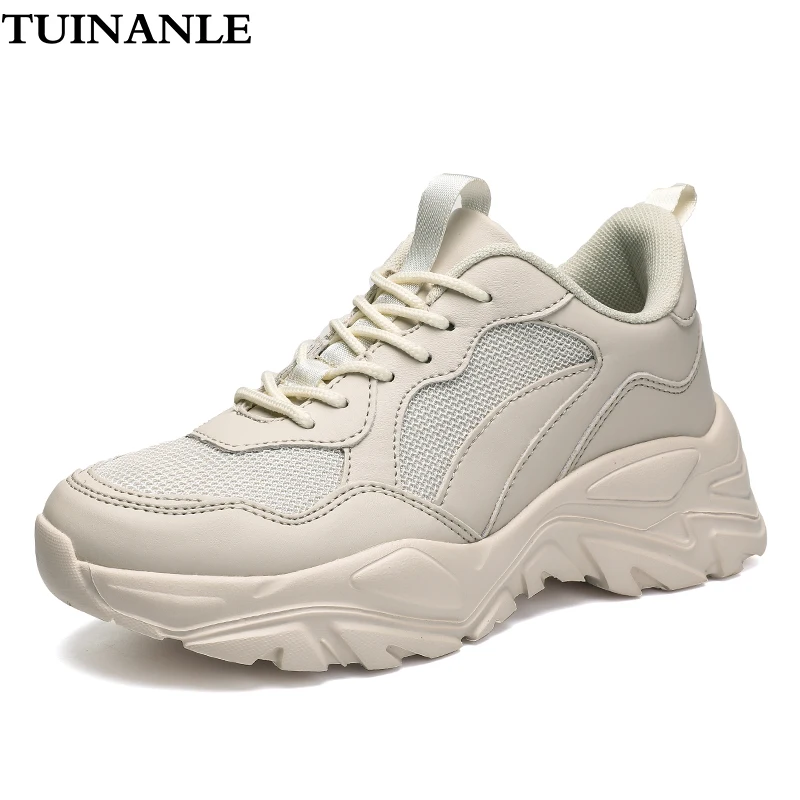 

TUINANLE 2022 New Spring Chunky Sneakers Women Breathable Shoes Big Size 35-45 Casual Running Sneakers Women Vulcanized Shoes