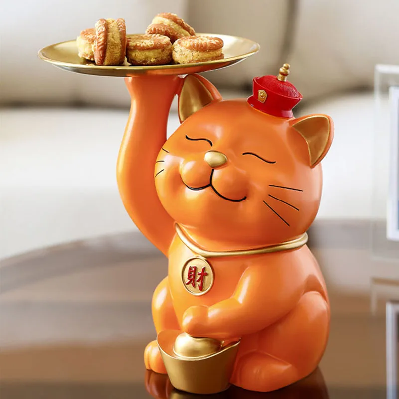 

Creative Lucky Cat Decorations Gifts Living Room Decorations Keys Storage Tray Desktop Porch Nordic Home Decor Figurines