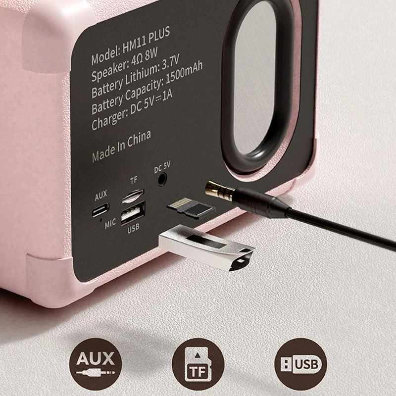 Мини-ретро Bluetooth-совместимый динамик HM11 классический музыкальный плеер звуковое
