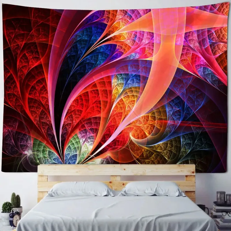 3D фреска принт слона гобелен геометрия мандалы фрактальное искусство настенная