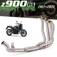 slip on for kawasaki z900rs 2017 2020 motorcycle exhaust escape modified front middle link pipe without muffler