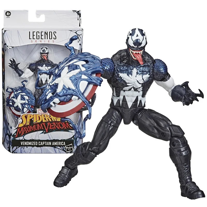 

Фигурка героя Hasbro из оригинальных легенд Marvel, Коллекционная модель Капитана Америка с Venomized, аниме, фигурка, игрушки для детей