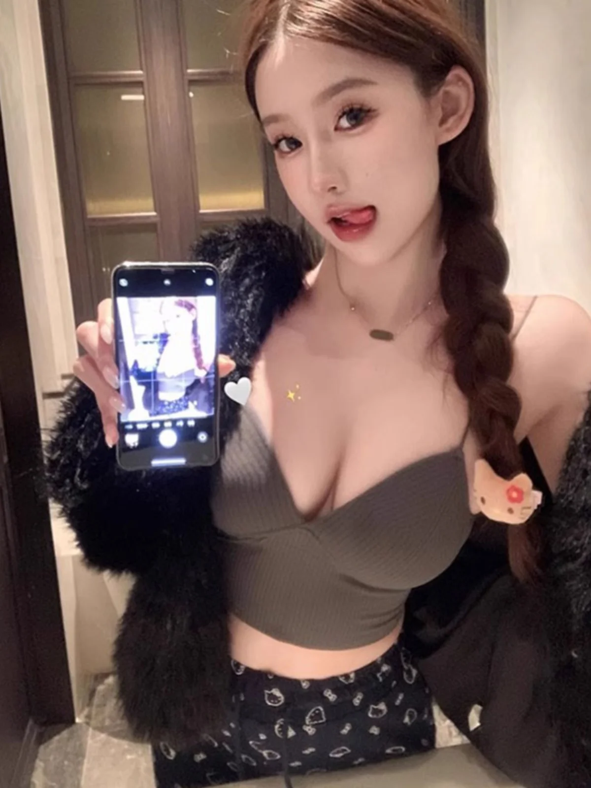 Сексуальный Gyaru маленькая майка женская верхняя одежда бюстгальтер на бретелях