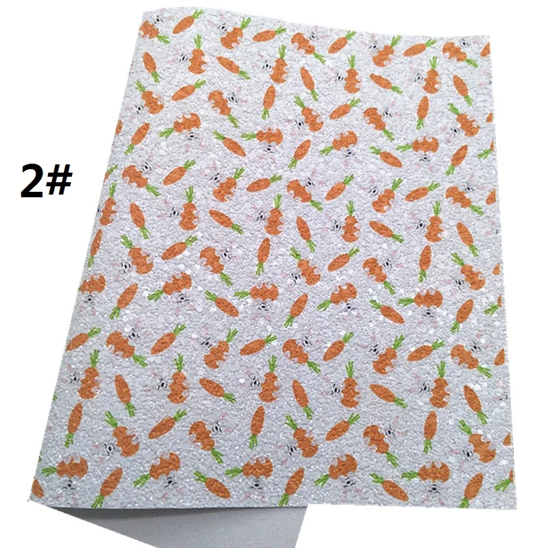 Пасхальная морковка принт крупный блеск винил ткань лист фетр подложка