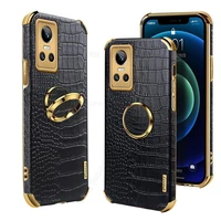 coque for oppo realme gt neo3t plating leather soft case capa for realme gt master c21 v13 5g c15 c12 magnetic ring holder cover