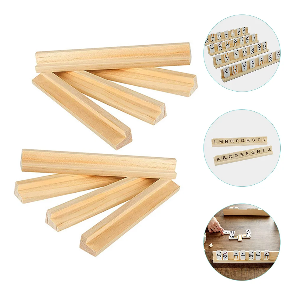 

8 Pcs Mini Accessories Multi-function Domino Bases DIY Trays Ornaments Accessory Wooden Child Displaying Dominoes board game