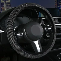 universal car rhinestones steering wheel cover with diamond car styling wheel diamond sparkling protector steering cry f4p7
