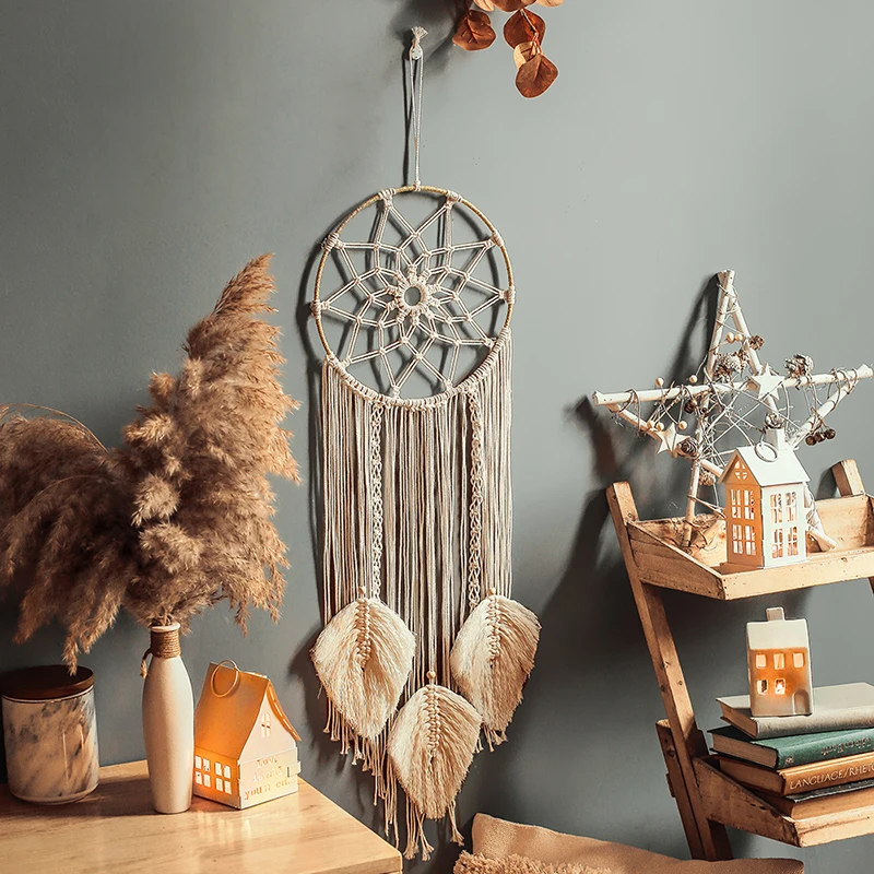 

1pcs DIY Boho Dream Catcher Handmade Woven Tapestry Wall Art Hanging Large Crochet Decoration Friend Birthday Gift Home Ornament