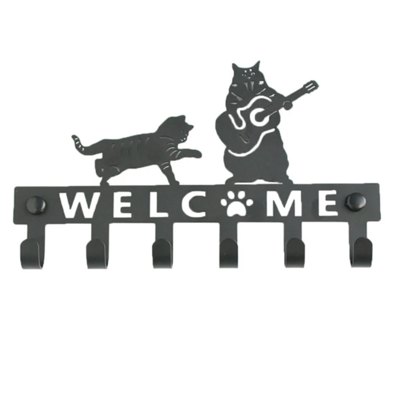 

Wall Mounted Coat Rack,Cat Wall Shelf With Hook,Decorative Wall Mount Coat Hook Rack Towel For Hallway Kitchen Office
