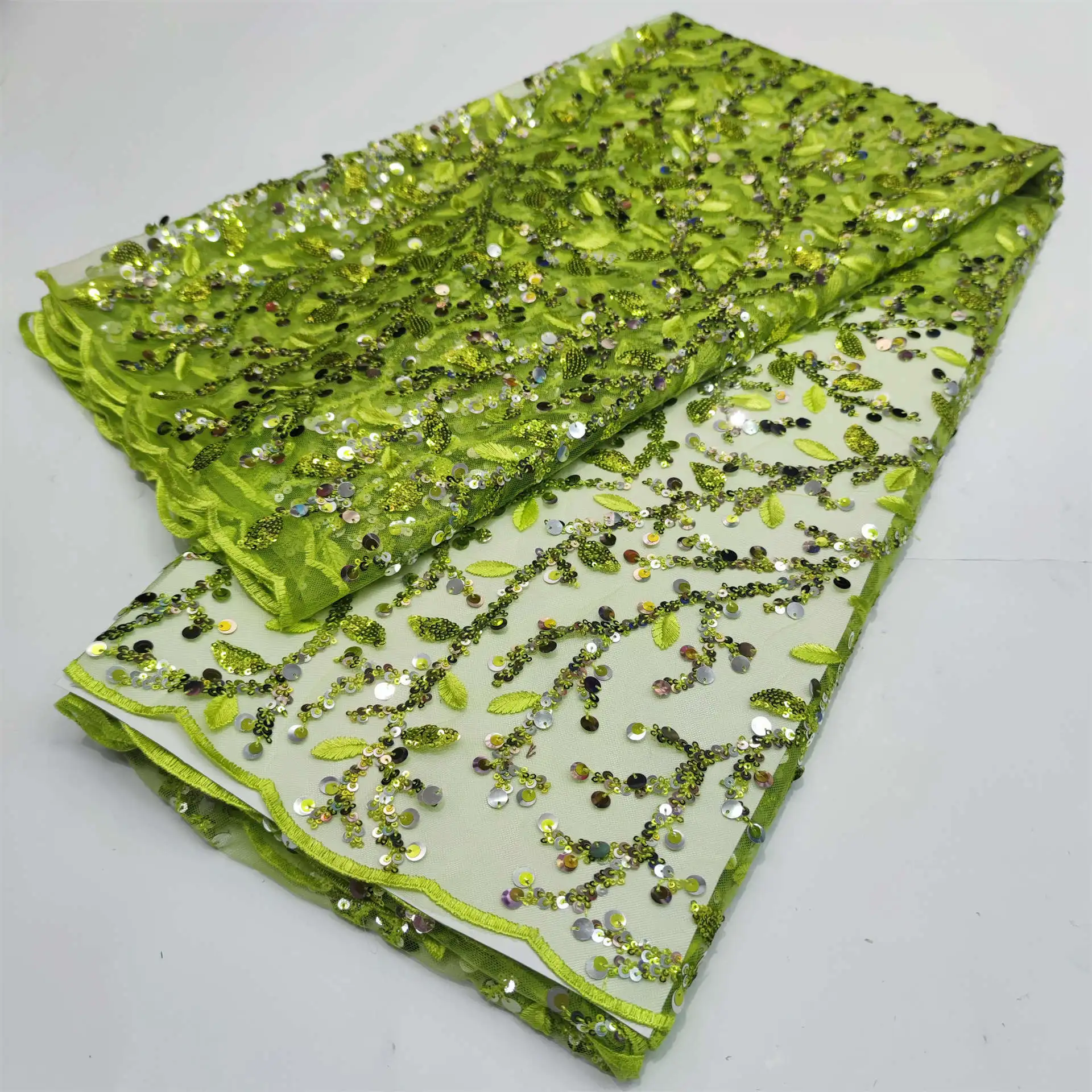 

High Quality Sequin Lace Material for Party Dress Wedding Lace Hot Sale French Dentelle Tissu for Gown EYYN27