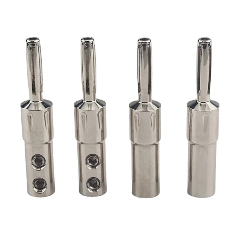 

8Pcs Rhodium Plated Banana Plug Solderless Speaker Cable Connector HiFi Audio Adapter