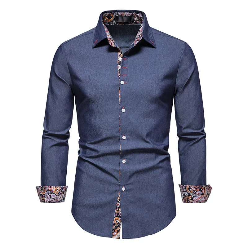 

2022 Spring Mens Dress Shirts Solid Slim Shirts for Men Long Sleeve Business High Quality Casual Shirts Mens Clothing