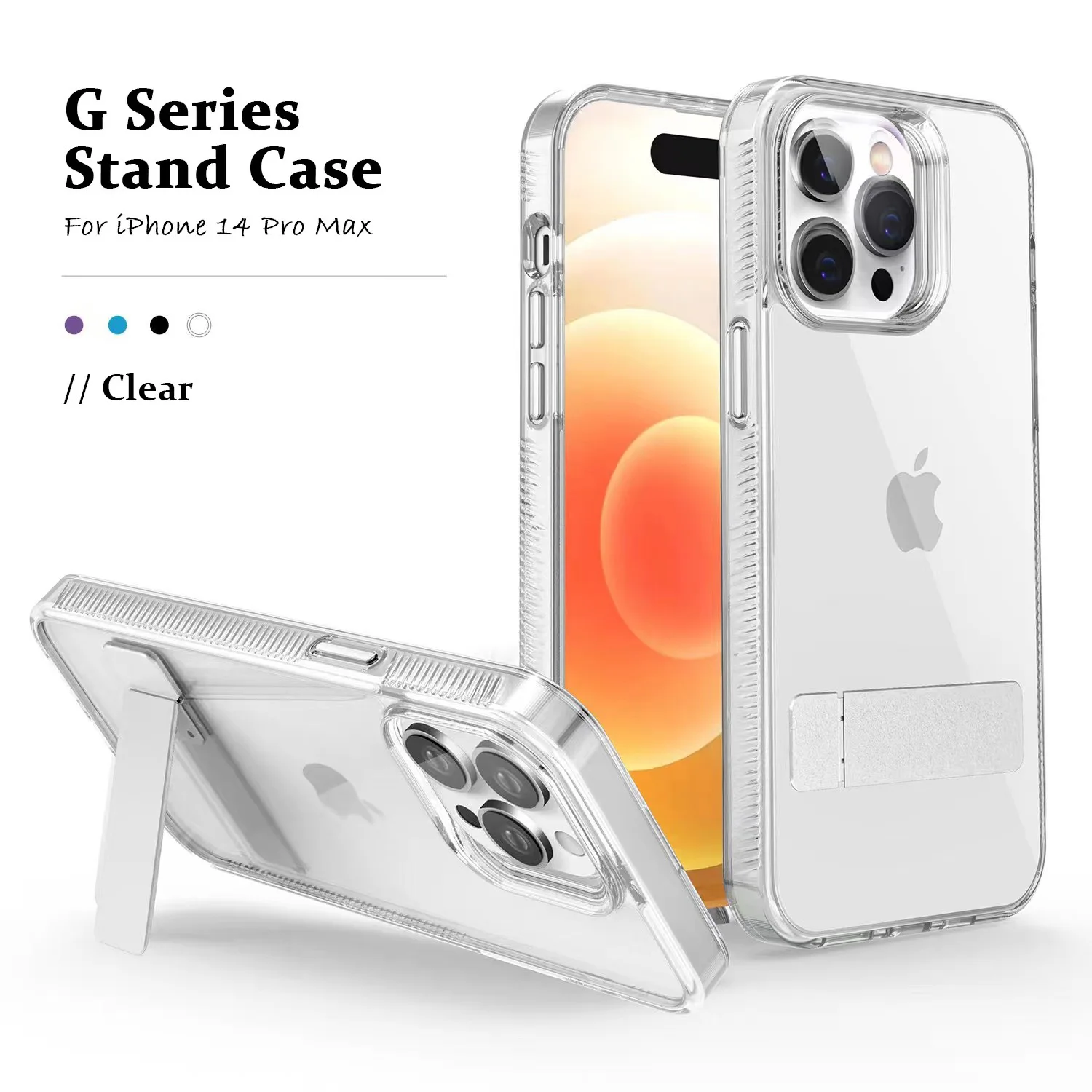 

Invisible Bracket Metal Anti-Drop Phone Case For Apple iPhone 14 13 12 Pro Max Plus Magnetic Clear Fashion Phone Cover