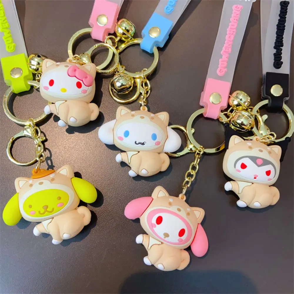 

Kawaii Kuromi Pvc Key Chain Sanrio Keychain Cartoon Cute Melody Cinnamoroll Toys Pendant Dolls Car Key Ring Girl Child Gifts