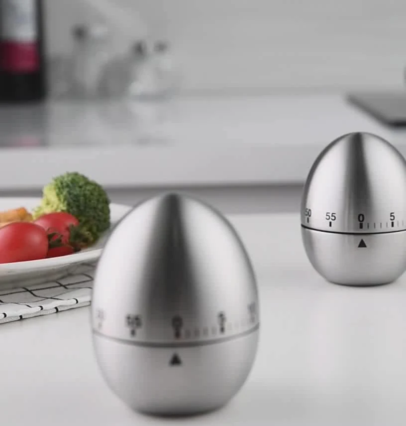 

Creative Stainless Steel Kitchen Timer Egg Apple Shape Timer Mechanical Reminder 60 Minute Countdown Kitchen Cooking GadgetZB819