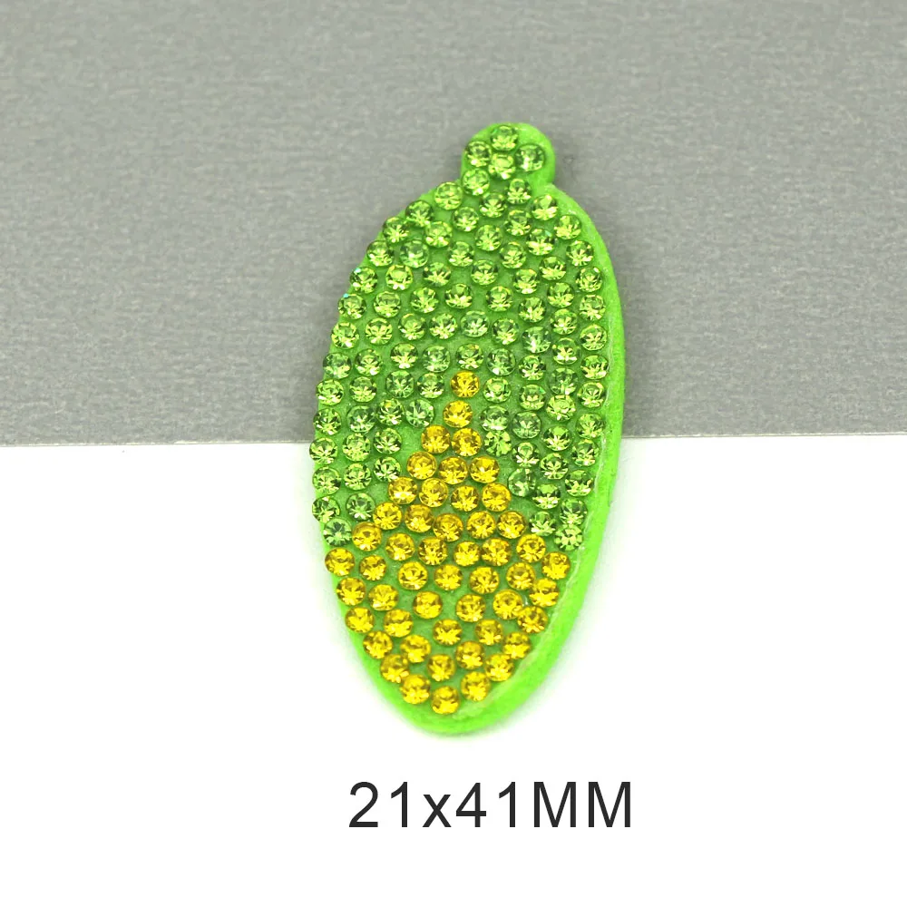 10 штук нашивок с кукурузой для одежды 21*41 мм, украшенных стразами на одежде/платье/футболке, аксессуар для шитья для изготовления заколки для волос.