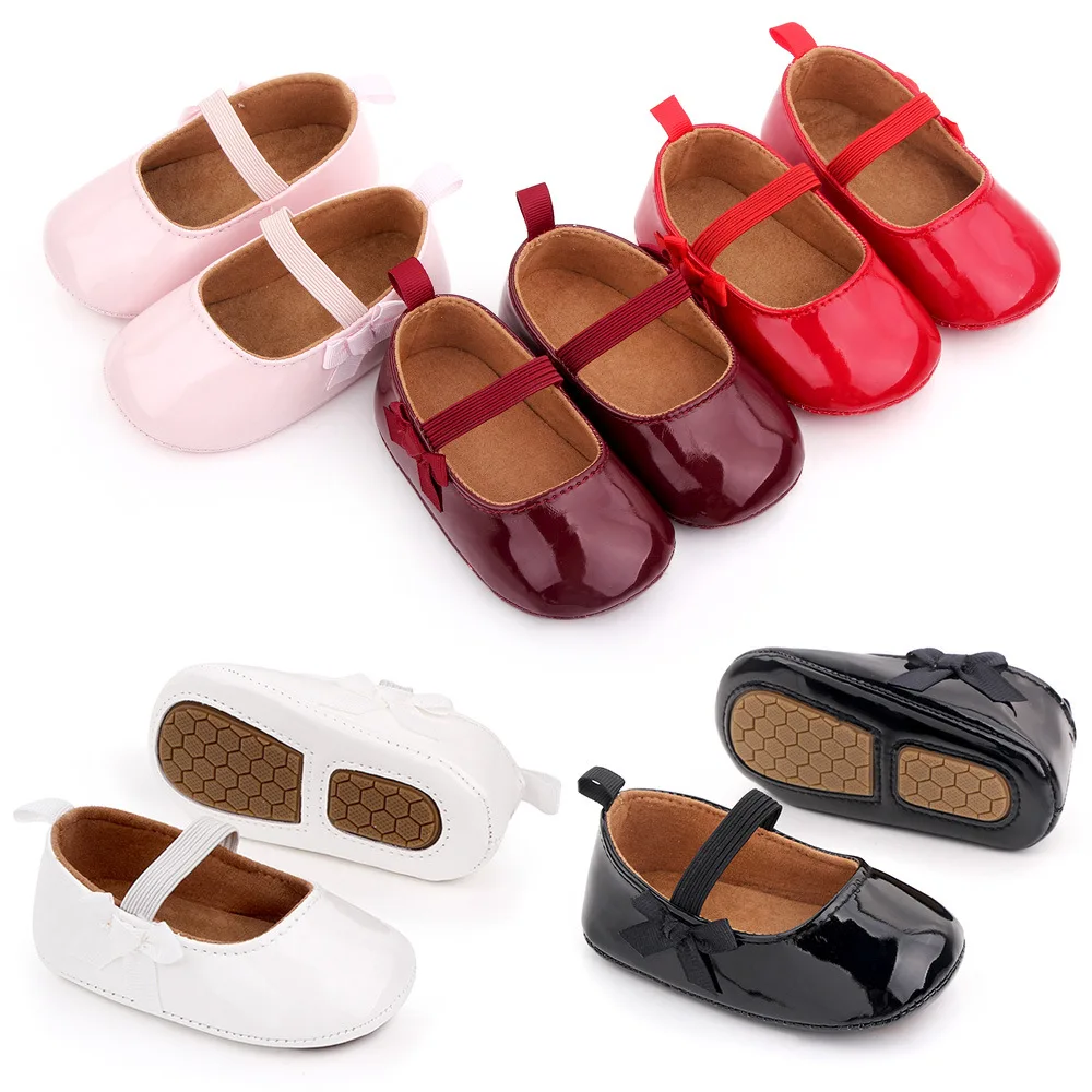 

Spring Baby Shoes PU Leather Newborn Gifts Girls Shoes First Walkers Princess Bowknot Infant Prewalker Toddler Rubber Mary Jane